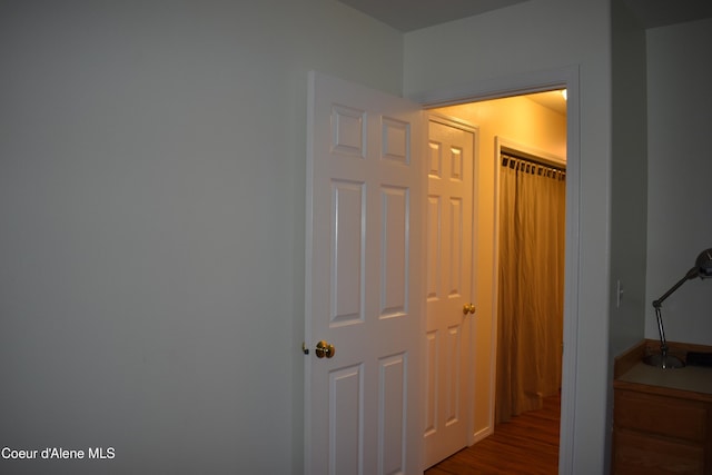 1406 Walnut, Sandpoint, ID 83864 - hallway featuring dark wood-type flooring