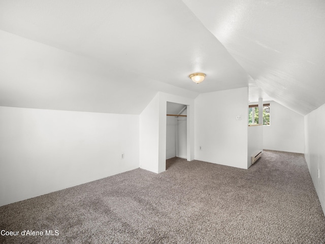 409 N 2nd St, Fairfield, WA 99012 - bonus room featuring vaulted ceiling, carpet, and baseboard heating