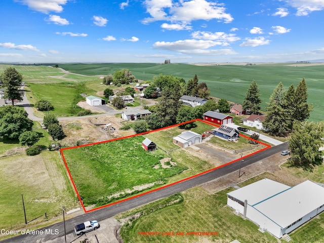409 N 2nd St, Fairfield, WA 99012 - overview of rural landscape with property boundaries highlighted