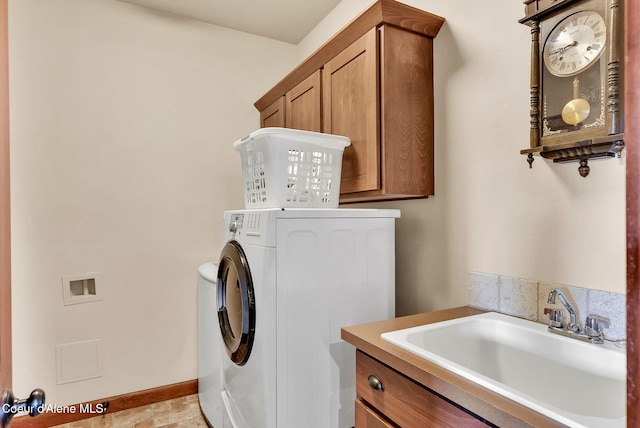 14774 N Pristine Cir, Rathdrum, ID 83858 - laundry room with cabinet space, washer / dryer, and baseboards