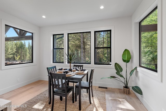 11733 N Blue Jay Loop, Hayden, ID 83835 - dining room with plenty of natural light, recessed lighting, light wood-style flooring, and baseboards