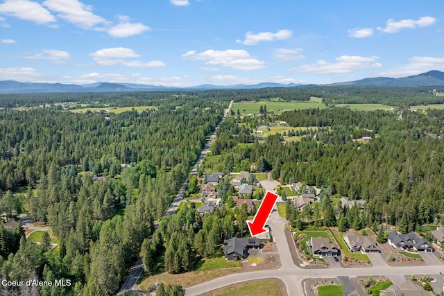 11733 N Blue Jay Loop, Hayden, ID 83835 - view of property location with a forest, a mountain backdrop, and nearby suburban area