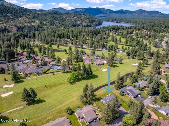 21013 N Circle Rd, Rathdrum, ID 83858 - aerial view of a forest, a water and mountain view, and a local golf course