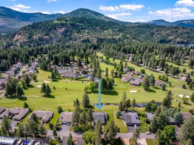 21013 N Circle Rd, Rathdrum, ID 83858 - aerial perspective of suburban area with a forest and a water and mountain view