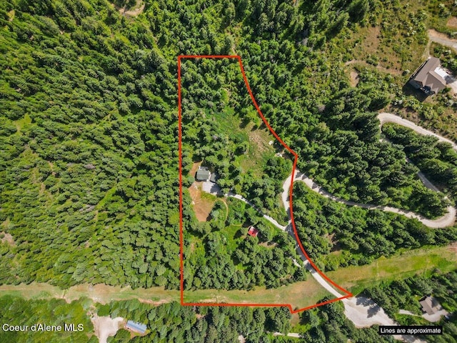 596 Overlake View Rd, Cocolalla, ID 83813 - aerial overview of property's location featuring property boundaries highlighted