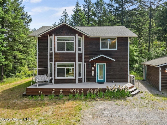 596 Overlake View Rd, Cocolalla, ID 83813 - view of front of home featuring a wooden deck