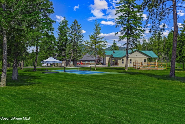 3857 E Beckon Ridge Rd, Coeur Dalene, ID 83814 - view of yard with a tennis court
