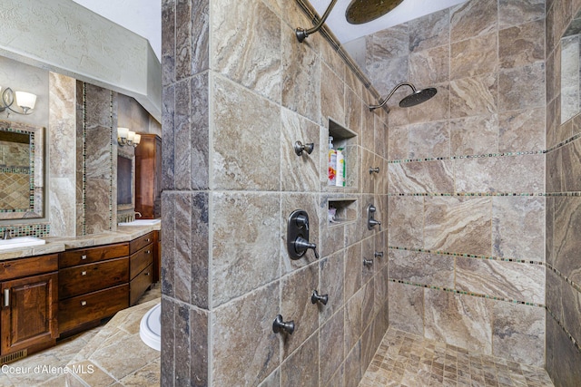3857 E Beckon Ridge Rd, Coeur Dalene, ID 83814 - bathroom featuring vanity and tiled shower