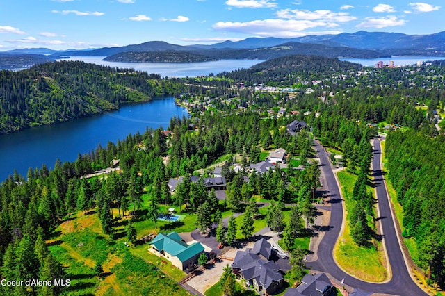 3857 E Beckon Ridge Rd, Coeur Dalene, ID 83814 - drone / aerial view of a water and mountain view