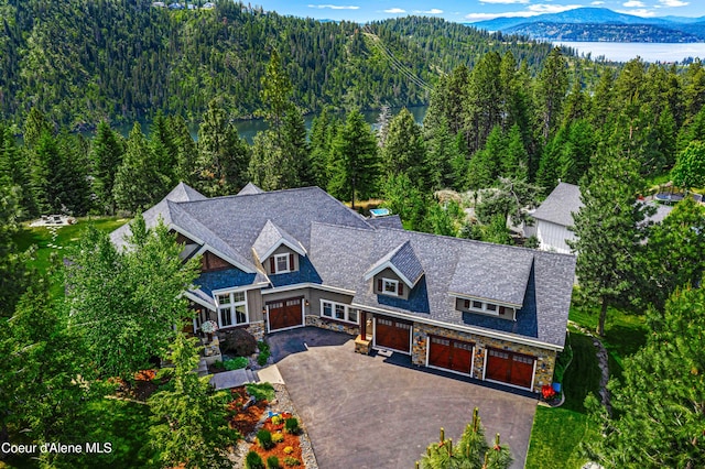 3857 E Beckon Ridge Rd, Coeur Dalene, ID 83814 - view from above of property featuring a water and mountain view