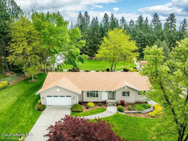 8416 N Haye Ln, Newman Lake, WA 99025 - ranch-style house with an attached garage and driveway