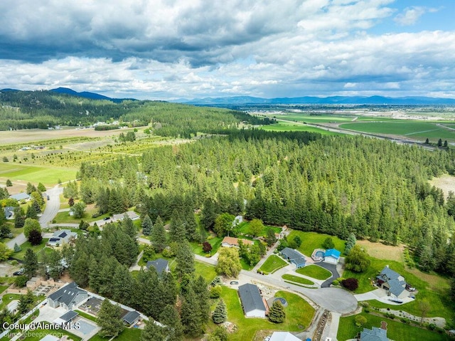 8416 N Haye Ln, Newman Lake, WA 99025 - aerial view of a mountain backdrop and a heavily wooded area