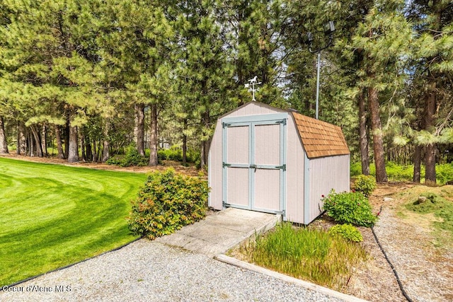 8416 N Haye Ln, Newman Lake, WA 99025 - view of shed featuring view of scattered trees and golf course view