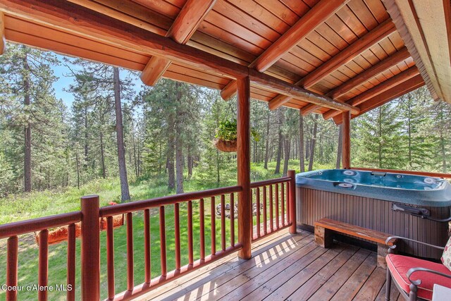2609 W Seasons Rd, Athol, ID 83801 - deck with a hot tub and a yard
