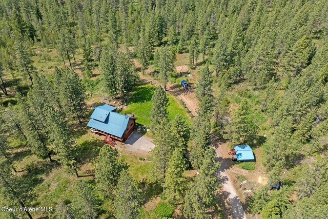 2609 W Seasons Rd, Athol, ID 83801 - aerial overview of property's location with a heavily wooded area
