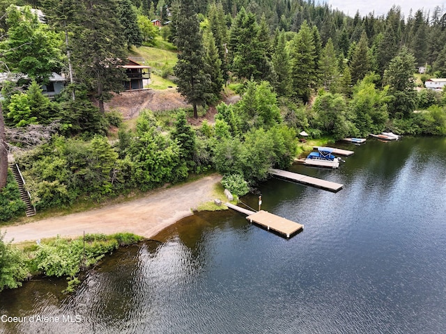 26370 S Hinds Dr, Saint Maries, ID 83861 - aerial view of a nearby body of water and a heavily wooded area