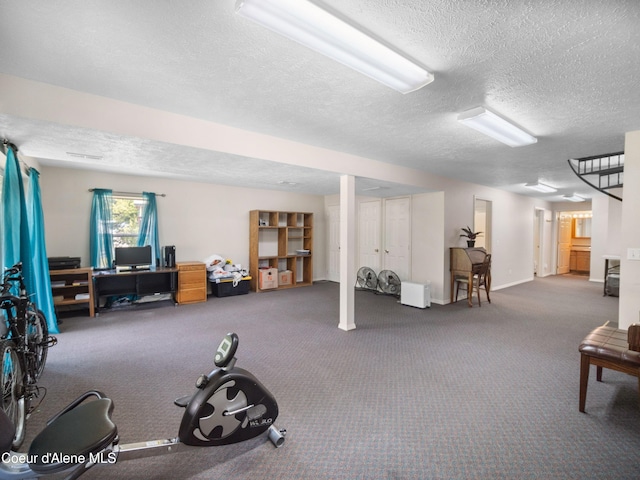 26370 S Hinds Dr, Saint Maries, ID 83861 - below grade area featuring a textured ceiling and carpet
