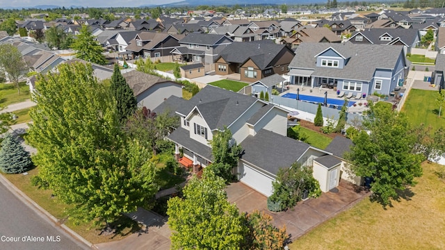 7260 N Courcelles Pkwy, Coeur Dalene, ID 83815 - aerial view of residential area featuring a pool area