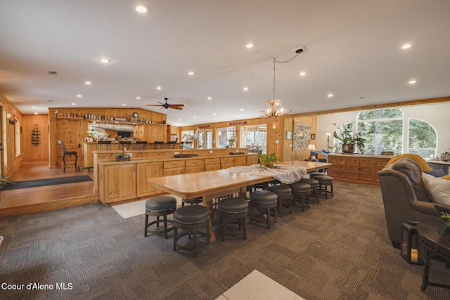 15964 N Songbird Ln, Rathdrum, ID 83858 - dining room featuring plenty of natural light, carpet, a ceiling fan, and recessed lighting