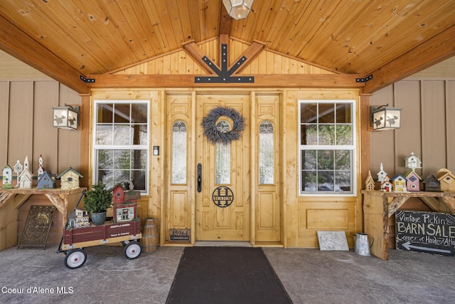 15964 N Songbird Ln, Rathdrum, ID 83858 - property entrance featuring board and batten siding