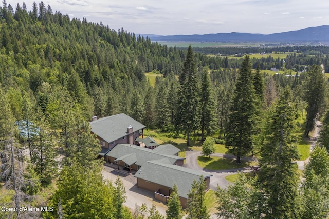 15964 N Songbird Ln, Rathdrum, ID 83858 - view from above of property with a forest and mountains