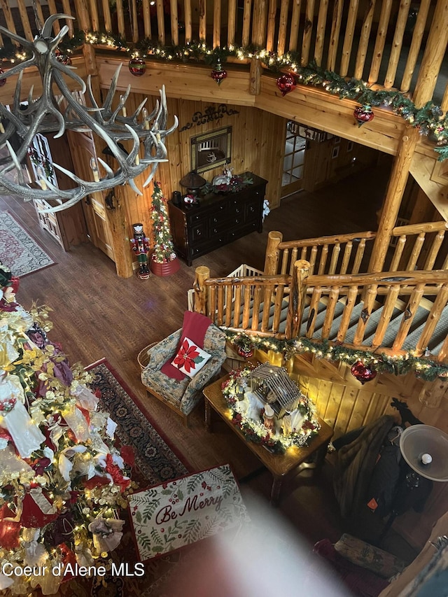 15964 N Songbird Ln, Rathdrum, ID 83858 - detailed view of wood finished floors and wooden walls