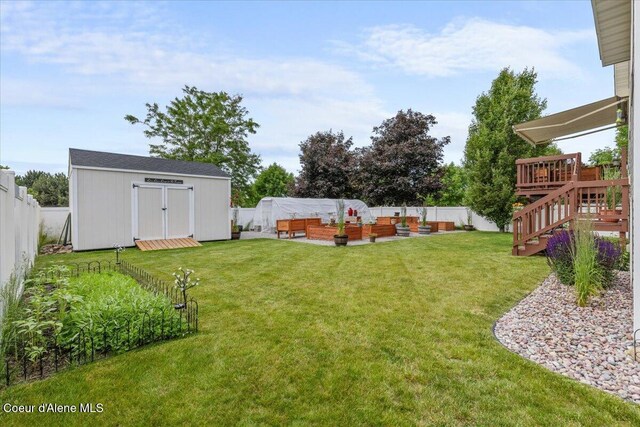 2574 W Sarge Ct, Coeur Dalene, ID 83815 - view of yard with outdoor lounge area and a deck