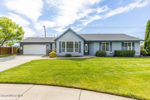 1555 W Benjamin Ave, Coeur Dalene, ID 83815 - ranch-style house featuring a garage, concrete driveway, and a shingled roof