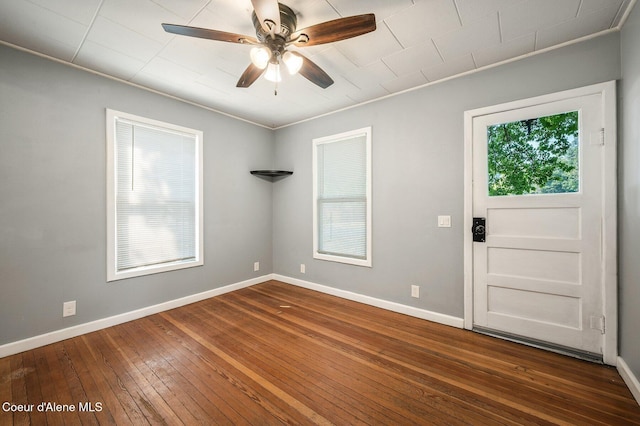 1412/1414 N 13th St, Coeur Dalene, ID 83814 - unfurnished room featuring ceiling fan and dark wood finished floors