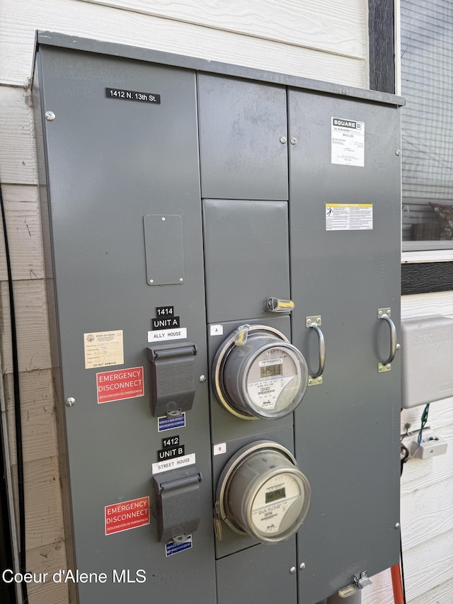 1412/1414 N 13th St, Coeur Dalene, ID 83814 - exterior view of electric meter and a package area