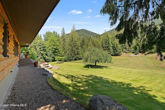 343 W Spring Creek Rd, Hope, ID 83836 - view of green lawn with a mountain view and a forest view