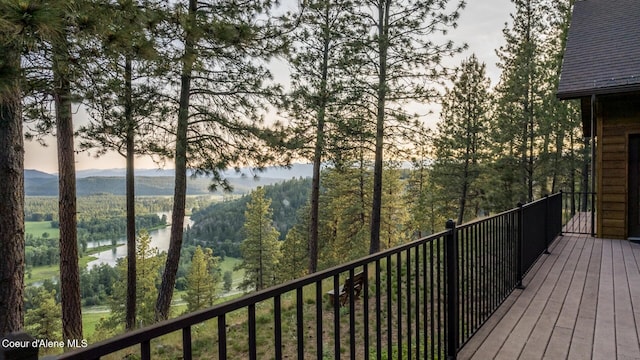 75 Windy Ln, Moyie Springs, ID 83845 - wooden deck featuring a water and mountain view