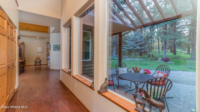 75 Windy Ln, Moyie Springs, ID 83845 - hall featuring plenty of natural light and wood finished floors