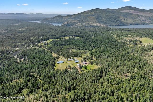 26277 N Chevrolane Way, Rathdrum, ID 83858 - aerial view of property's location featuring a forest and a water and mountain view
