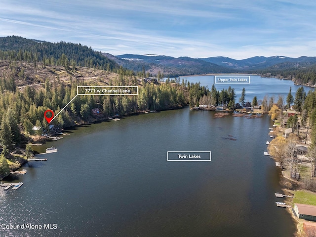 7771 W Channel Ln, Rathdrum, ID 83858 - water view with a mountainous background