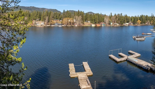 7771 W Channel Ln, Rathdrum, ID 83858 - dock area featuring a water view and a forest view