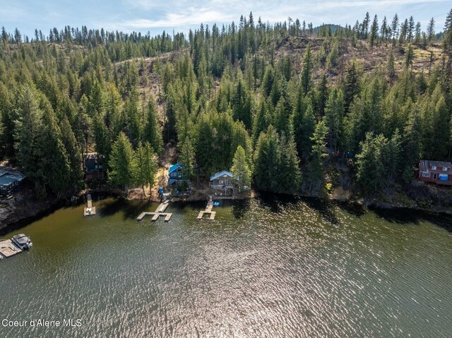 7771 W Channel Ln, Rathdrum, ID 83858 - bird's eye view of a large body of water and a heavily wooded area