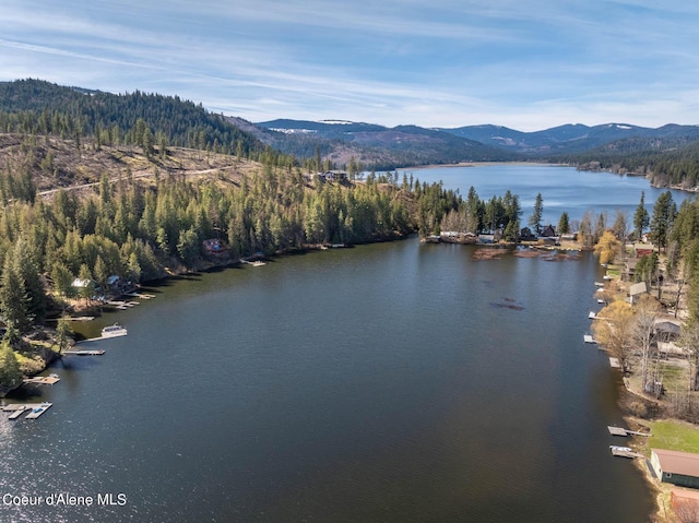 7771 W Channel Ln, Rathdrum, ID 83858 - aerial view of a water and mountain view and a forest