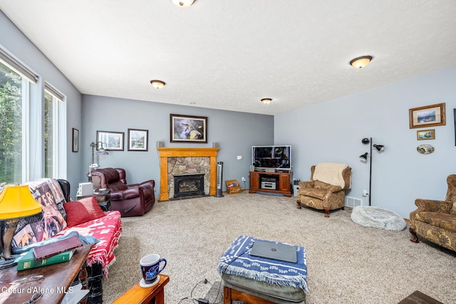 23216 E Morris Rd, Newman Lake, WA 99025 - carpeted living room featuring a fireplace