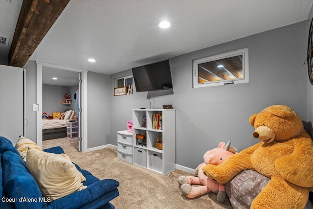 115 Fifth St, Osburn, ID 83849 - game room with carpet flooring, baseboards, and recessed lighting