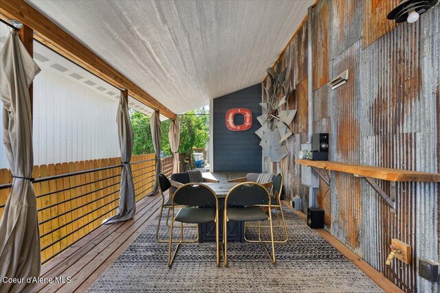 115 Fifth St, Osburn, ID 83849 - wooden deck with outdoor dining area