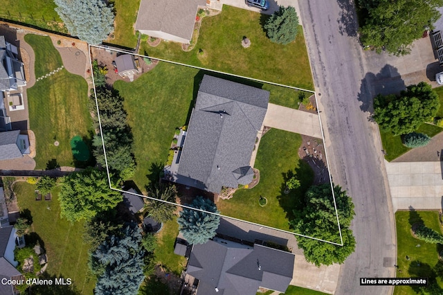 67 Spur Dr, Sandpoint, ID 83864 - aerial view of residential area featuring property boundaries highlighted