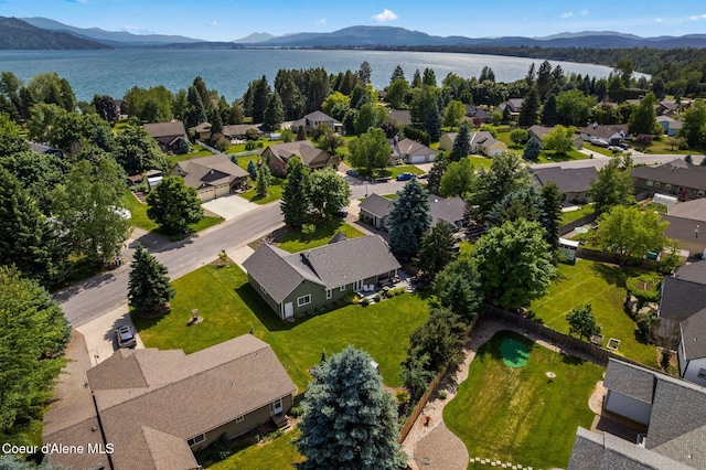 67 Spur Dr, Sandpoint, ID 83864 - aerial perspective of suburban area featuring a water and mountain view