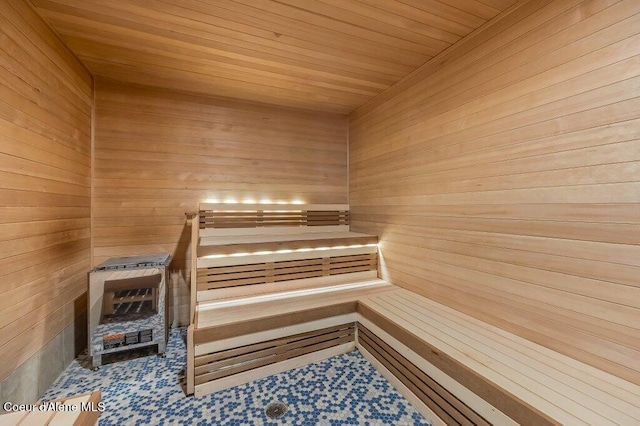 112 Holiday Loop Unit 838, Blanchard, ID 83804 - relaxing sauna featuring wood walls and wood ceiling