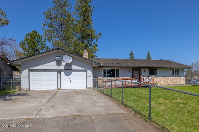 1364 C St, Plummer, ID 83851 - single story home with a chimney, driveway, and an attached garage