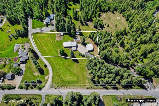 10851 W Pine St, Sandpoint, ID 83864 - aerial overview of property's location featuring property boundaries highlighted