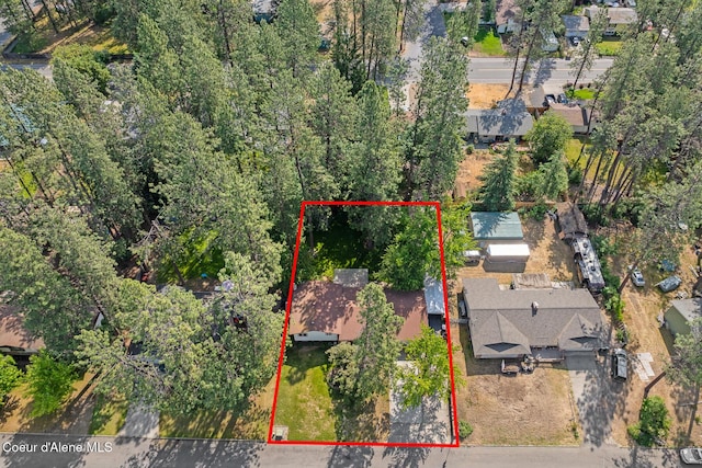 221 S Ridgewood Dr, Post Falls, ID 83854 - aerial overview of property's location with property parcel outlined