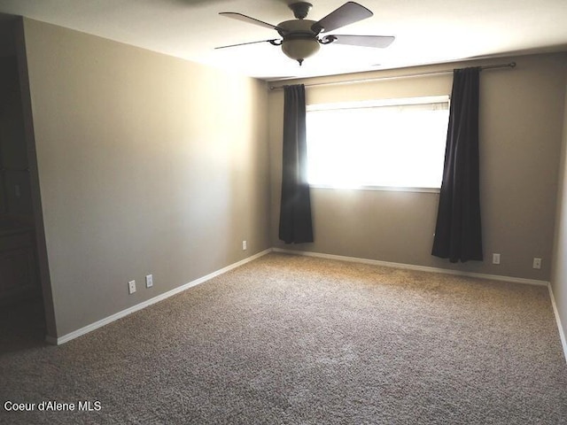 3696 N Steven Pl, Coeur Dalene, ID 83815 - carpeted spare room featuring ceiling fan and baseboards
