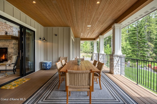 6767 S Renaissance Way, Coeur Dalene, ID 83814 - wooden terrace featuring outdoor dining space
