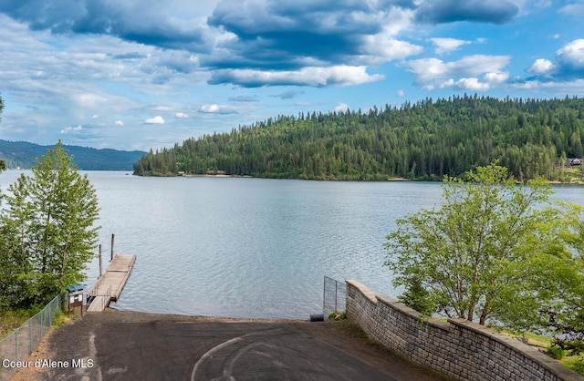 6767 S Renaissance Way, Coeur Dalene, ID 83814 - water view featuring a boat ramp and a boat dock